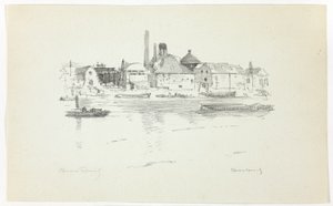 Battersea fra elven, lavvann av Theodore Roussel