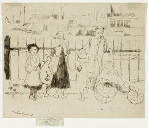 Arrangementer over rekkverket, Chelsea Embankment av Theodore Roussel