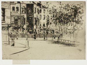 The Corner of Cheyne Walk, Chelsea av Theodore Roussel