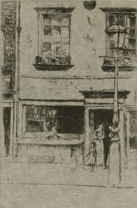 The Little Fish Shop, Chelsea Embankment av Theodore Roussel