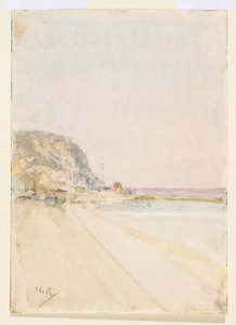 Utsikt over East Cliff, Hastings, før 1900 av Theodore Roussel