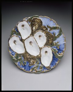 Østerstallerken fra Rutherford B. Hayes White House-tjenesten, designet 1879 (porselen og emalje)