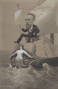 Samuel P. Avery transporterer skattene sine over havet, ca. 1875-80. av Theodore Wust