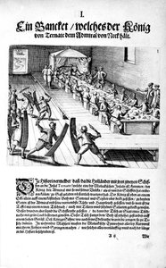 Bankett med kongen, 1606 av Theodore de Bry