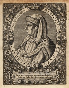 Bartolome de Saxoferrato, italiensk jusprofessor. av Theodore de Bry