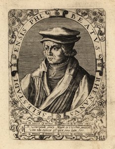 Salige Bild, tysk humanist. av Theodore de Bry