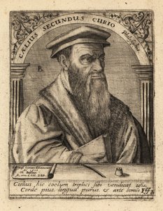 Caelius Secondo Curione , italiensk humanist. av Theodore de Bry