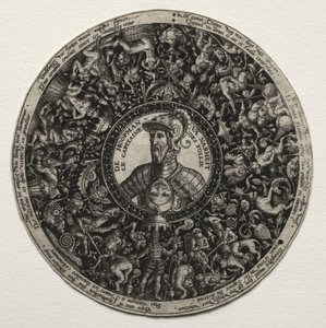 Design for et fat med medaljonger, ca. 1558. av Theodore de Bry