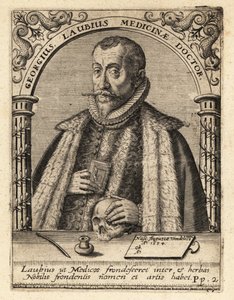 Georg Laube, tysk lege fra Augsburg av Theodore de Bry