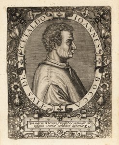 Giovanni Boccaccio , italiensk forfatter. av Theodore de Bry