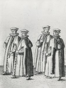 Kjøpmenn i begravelsen til Sir Philip Sidney på vei til St. Pauls Cathedral, 1587 av Theodore de Bry