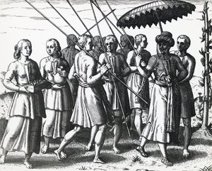 Innbyggere på Sumatra, av Theodor de Bry (1528-1598), gravering av Theodore de Bry