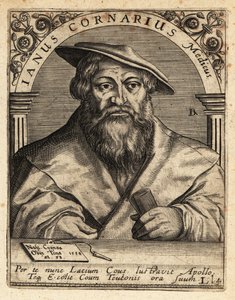 Janus Cornarius, saksisk humanist, c1500-1558. av Theodore de Bry