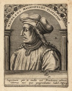 Machiavelli, italiensk diplomat. av Theodore de Bry