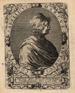 Marcus Antonius Coccius Sabellicus , italiensk lærd. av Theodore de Bry