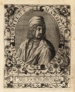 Marsilio Ficino , italiensk lærd. av Theodore de Bry