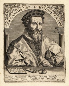 Wolfgang Laz , østerriksk kartograf og historiker. av Theodore de Bry