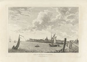 Utsikt over Oudeschild på Texel Det gamle skjoldet på Texel (tittel på objekt)