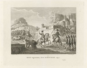 Erobringen av Mons, 1792 Mons tatt, av Dumourier 1792 (tittel på objekt)
