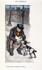 Les Miserables: Vi vil dele som brødre (Master og hunden hans) - i "" Dans la vie", av Steinlen av Théophile Alexandre Steinlen