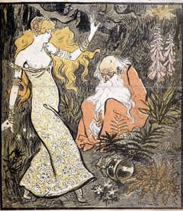 Merlin og Viviane ("Brocéliande") - av Steinlen av Théophile Alexandre Steinlen