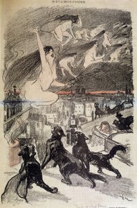 Metamorfose av katter til hekser - av Steinlen av Théophile Alexandre Steinlen