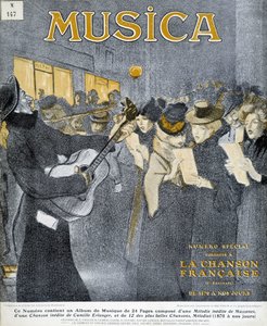 Nattfester i Montmartre. Forside av Steinlen for magasinet "" Music"" fra november 1908. av Théophile Alexandre Steinlen