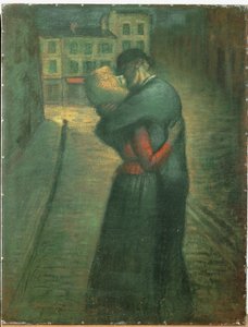 Kveldsmøte (olje på lerret) av Theophile Alexandre Steinlen