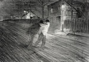 Rue Caulaincourt av Théophile Alexandre Steinlen