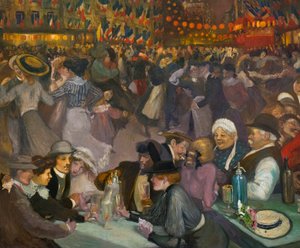 Bastilledagen-dansen (14. juli) - Alexandre Theophile Steinlen (1859-1923) - detalj av "" Bal du 14 juillet" av Théophile Alexandre Steinlen