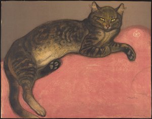 Vinter: Katt på en pute av Théophile Alexandre Steinlen