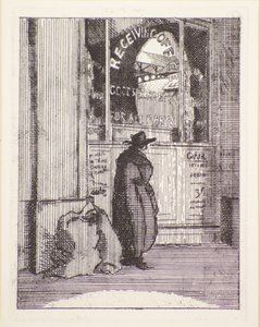 Pakkekontor, 1900-tallet (etsing)