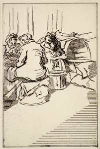 Tre kvinner sittende, 1900-tallet (radering)