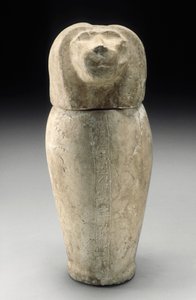 Canopic Krukke med Cynocephalus-hode (kalkstein) av Third Intermediate Period Egyptian