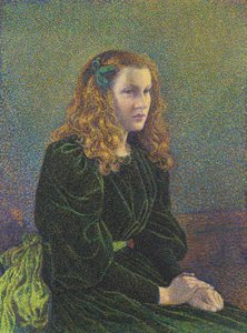 Ung kvinne i en grønn kjole Germaine Maréchal, 1893