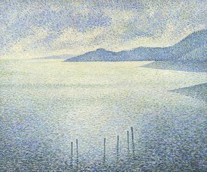 Seaside scene. Rundt 1892 av Théo van Rysselberghe