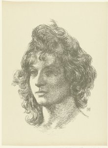 Portret av en ung kvinne Studie av en ung kvinnes hode The Trial (serietittel) av Théo van Rysselberghe