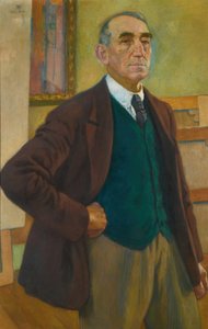Selvportrett i en grønn vest, 1924. av Théo van Rysselberghe