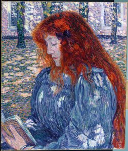 Kvinne leser, 1899 av Théo van Rysselberghe