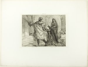 Borte!, plate 7 (akt 3, scene 4) fra Othello av Théodore Chassériau