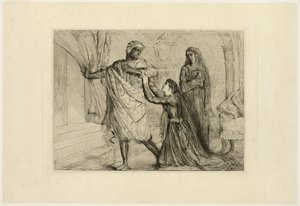 Bort!, tallerken syv fra Othello av Théodore Chassériau