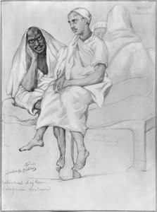 Svart og arabisk fra Mostaganem (blyant og gouache på papir) av Théodore Chassériau