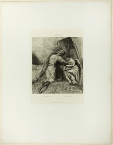 Han kveler henne, tallerken tretten fra Othello av Théodore Chassériau