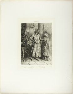 Honest Iago, Desdemona Must I Leave to Thee, plate 4 (akt 1, scene 3), fra Othello av Théodore Chassériau