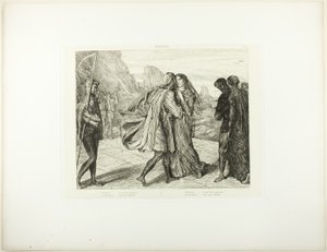 O My Fair Warrior!, plate 5 (akt 2, scene 1) fra Othello av Théodore Chassériau