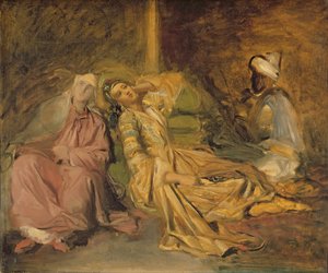 Studie for interiøret i et harem
