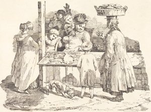 Den døsende fiskehandleren av Théodore Gericault and Nicolas Toussaint Charlet