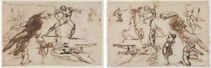 Géricault - Skisserark (rekto) Skisserark (verso), 1819 av Theodore Gericault
