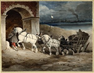 Géricault - The Coal Wagon, eller Le Chariot, Route de Londres, ca. 1821, 1968, 0210.28 av Theodore Gericault