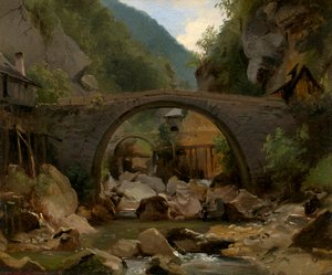 Fjellbekk i Auvergne av Pierre Etienne Theodore Rousseau